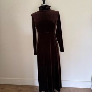 Moda Intl Chocolate Brown Maxi Dress~ Stretch Size M